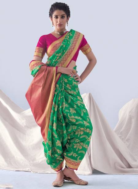 Green Colour Manjuba Madhushree New Latest Designer Ethnic Wear Silk Saree Collection 18004